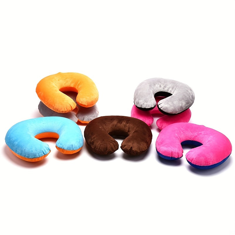 Inflatable U Shaped Travel Pillow for Comfortable Sleeping on Plane or Train
