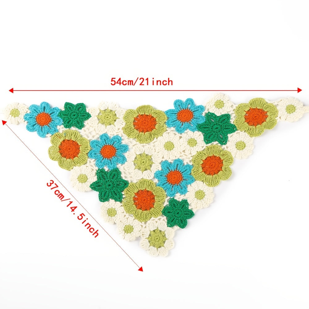 Knitted Flower Triangle Scarf Headband Ladies Girl Hair Accessories Hairband