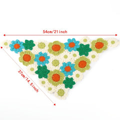 Knitted Flower Triangle Scarf Headband Ladies Girl Hair Accessories Hairband