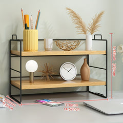 Desktop Rack Desk Storage Double Layer Shelf Office Dormitory Cosmetic Finishing