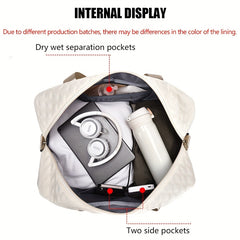 Argyle Pattern Luggage Bag Large Capacity Travel Duffle Bag