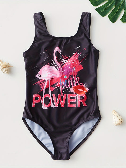 Toddler Girls Flamingo One Piece Swimsuit Summer Beach Bathing Suit