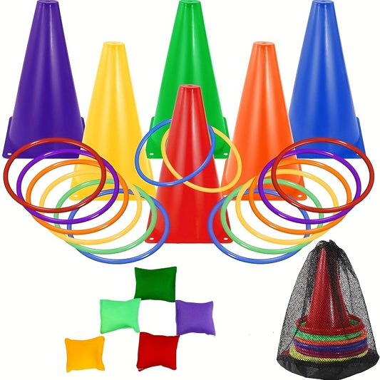 3 in 1 Game Set: 6 Barrels, 10 Circles, 5 Bean Bags