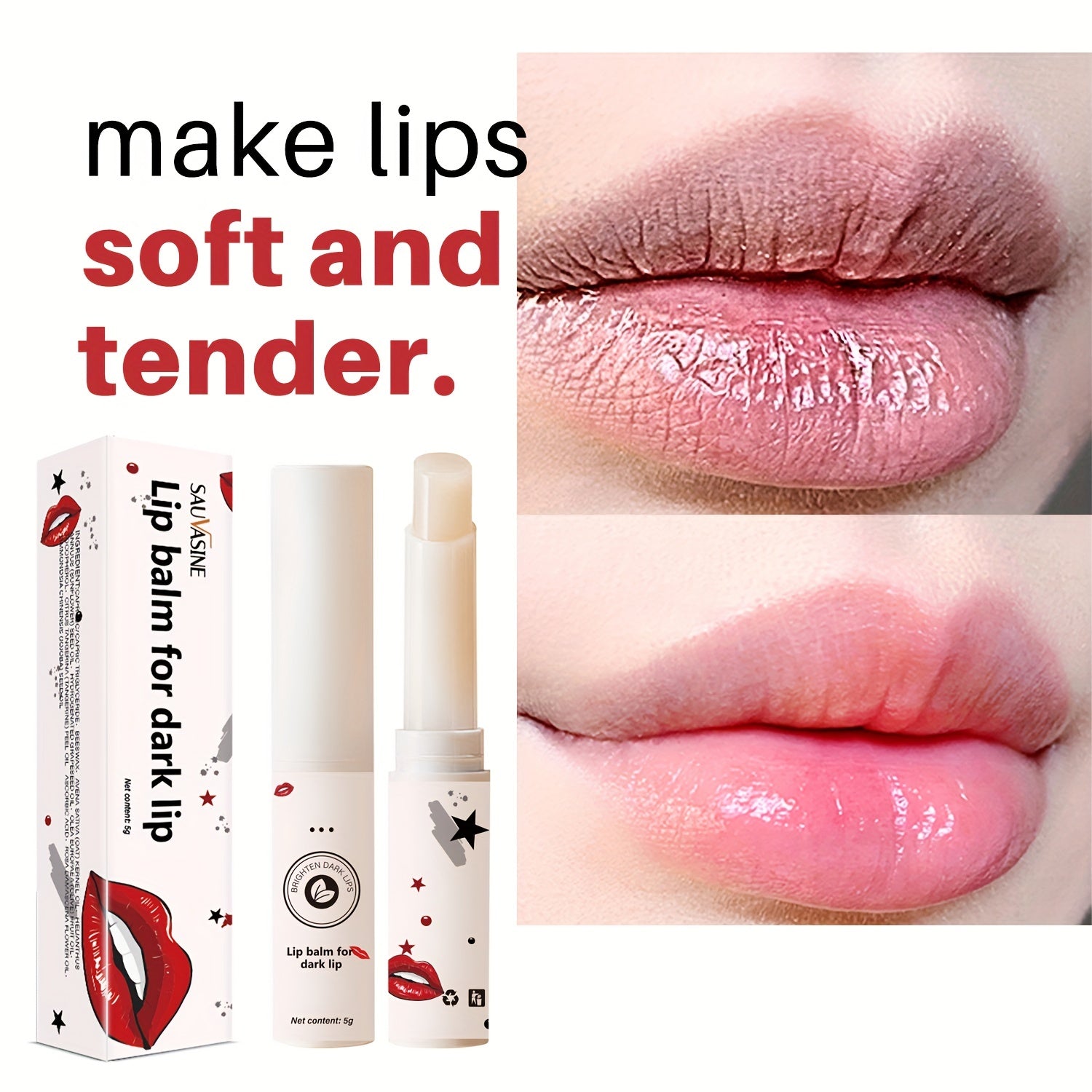 Exfoliating Lip Balm for Dark & Dry Lips - Moisturizing Lip Care Primer
