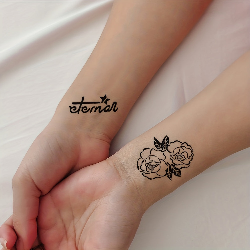 Flying Bird Flower Waterproof Temporary Tattoo