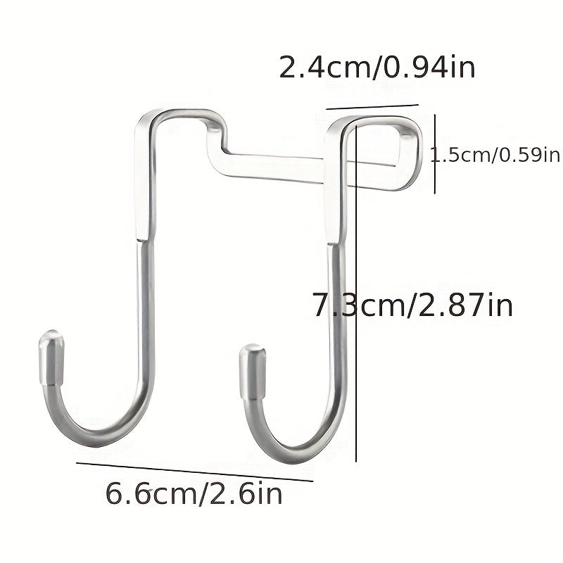 304 Stainless Steel Double Hook Holder For Hotel Heavy Duty Over The Door Hanger