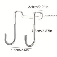 304 Stainless Steel Double Hook Holder For Hotel Heavy Duty Over The Door Hanger