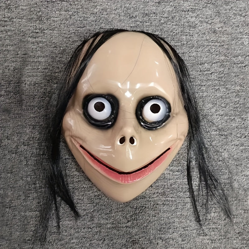 Halloween Scary Mask With Long Hair Clown Costume
