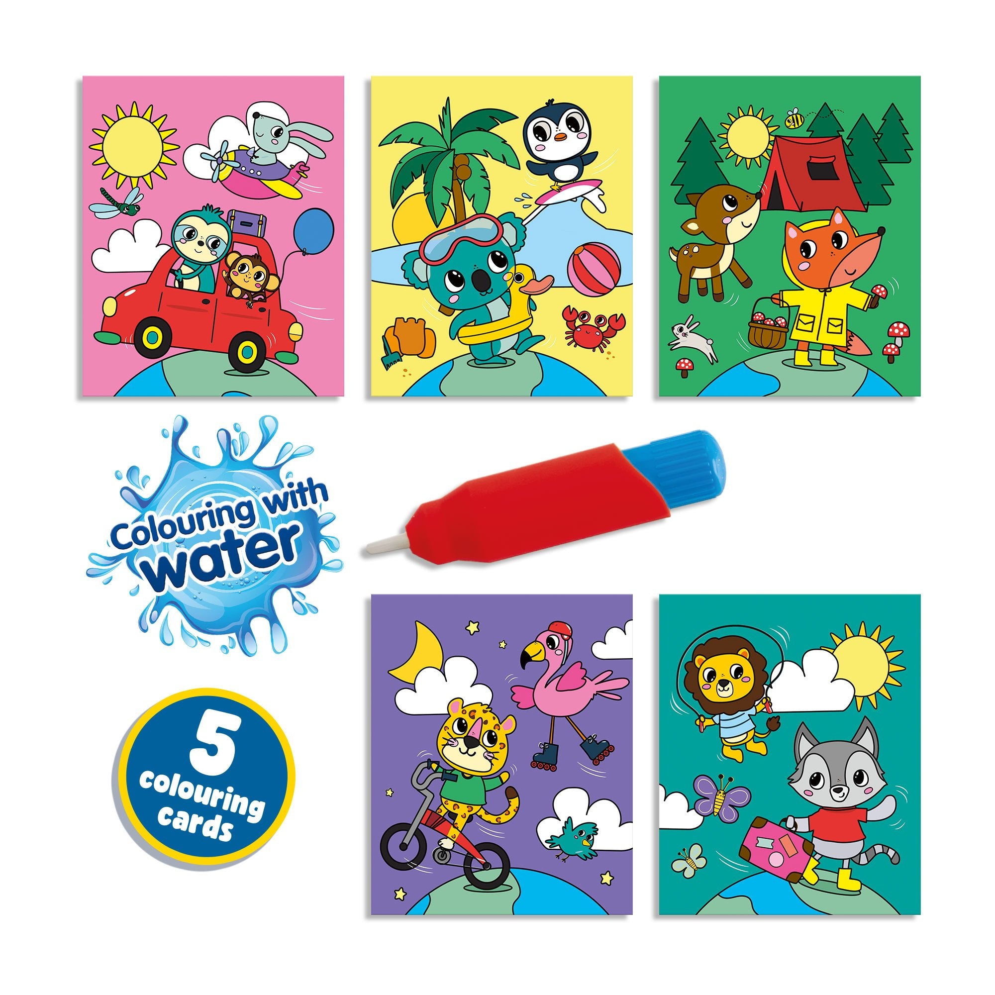 Water Colouring Book Travel Set with Brush