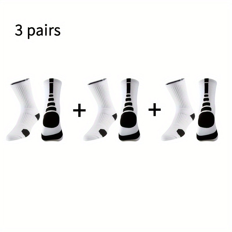 Men's Mid Crew Sport Socks for Basketball Training