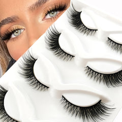 5 Pairs Cat Eye Lashes Sexy Fluffy Faux Mink False Eyelashes