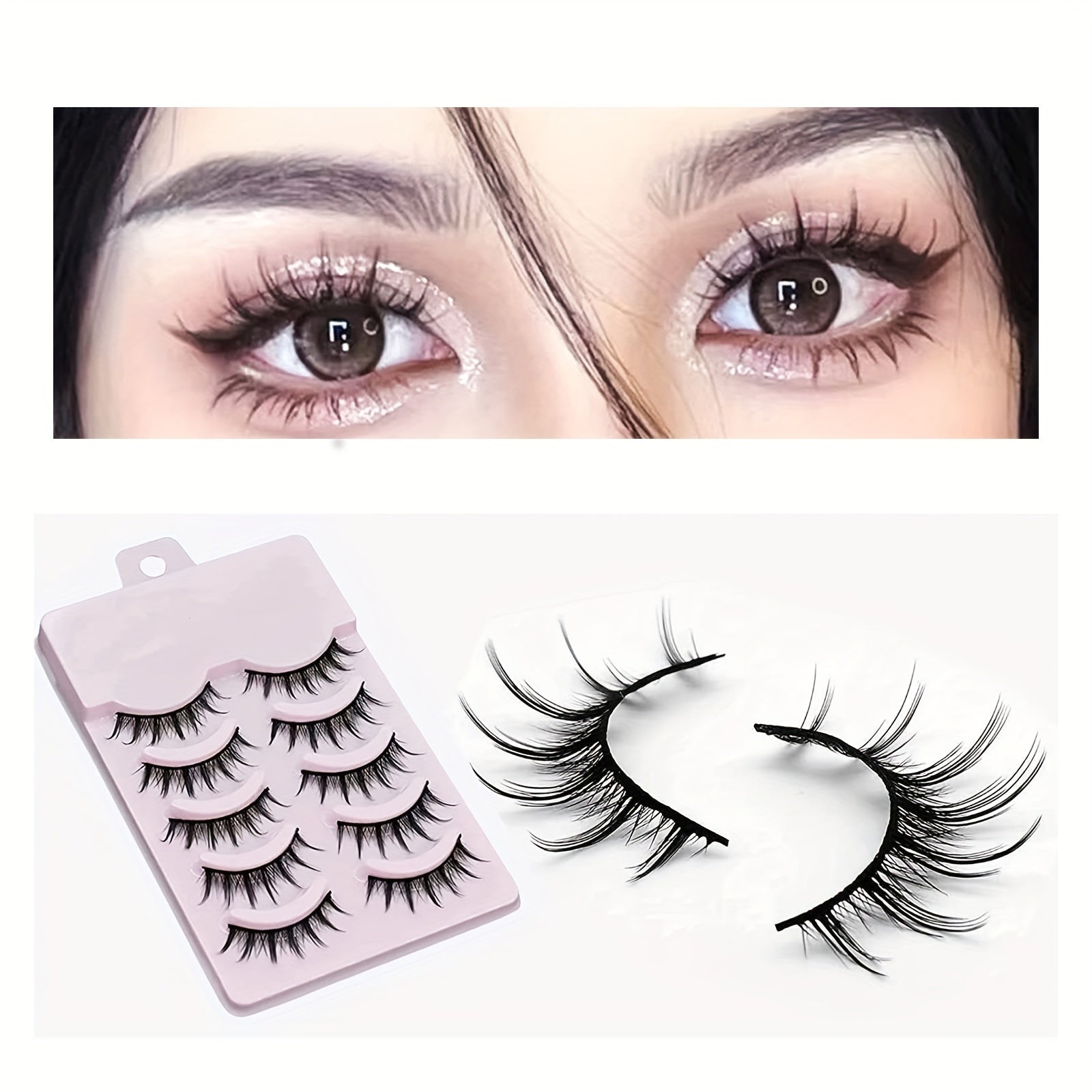 5 Pairs Manga Eyelashes Thick Natural Extensions Cosplay Anime Makeup Tool