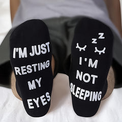 Funny Resting My Eyes Socks Dad Grandpa Mom Grandma