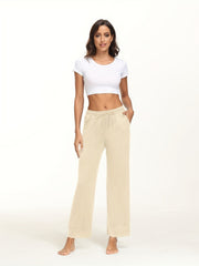 Elastic Waist Breathable Sweatpants Sports Running Wide Leg Pants