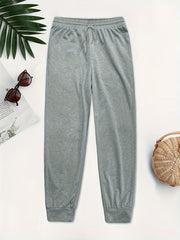  Sports Pants Women's Plus Elastic Drawstring High Rise Jogger Trousers