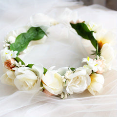 Boho Flower Leaf Berry Wreath Headband for Party Wedding