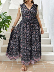 Boho Tank Dress Women's Plus Size Floral Print Maxi Dress
