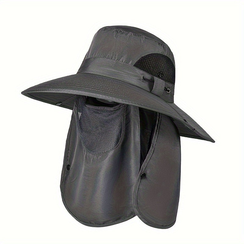 Breathable Bucket Hat with Face Cover for Sun Protection