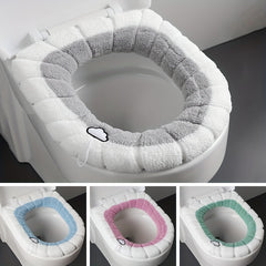 Winter Toilet Seat Cushion Plush Thickened O Type Cover for Patient