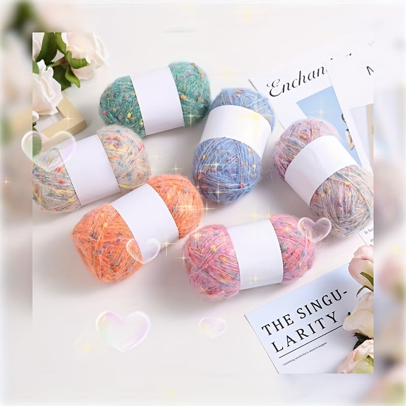 Colorful Dot Polar Fleece Hand-woven Yarn for DIY Knitting, Crocheting - 1pc