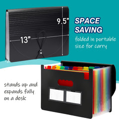 Rainbow 13 Pocket Student Organizer Bag for Office Supplies