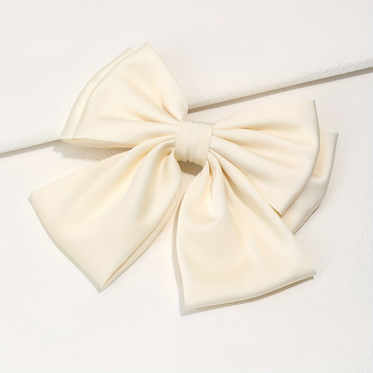Large Satin Bow Hair Clip Duck Billed Clip