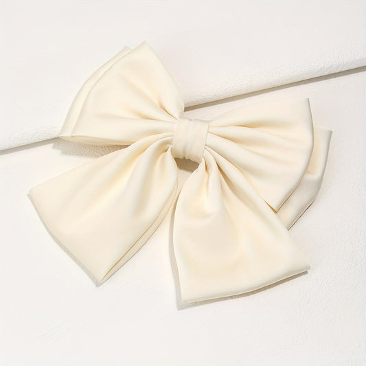 Large Satin Bow Hair Clip Duck Billed Clip