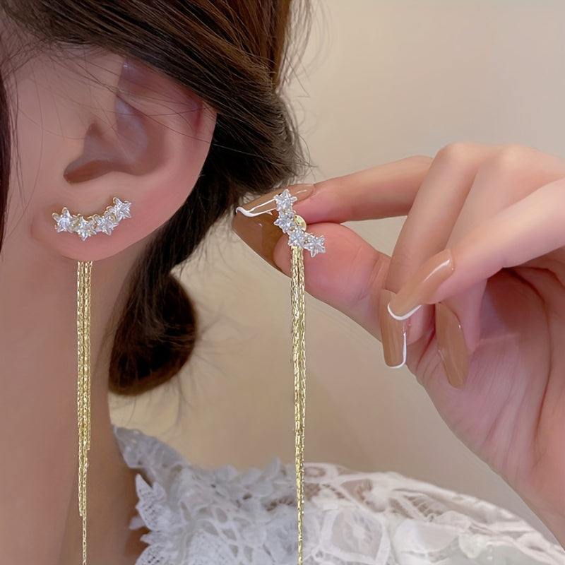 Star Tassel Chain Long Earrings - Party Jewelry Gift