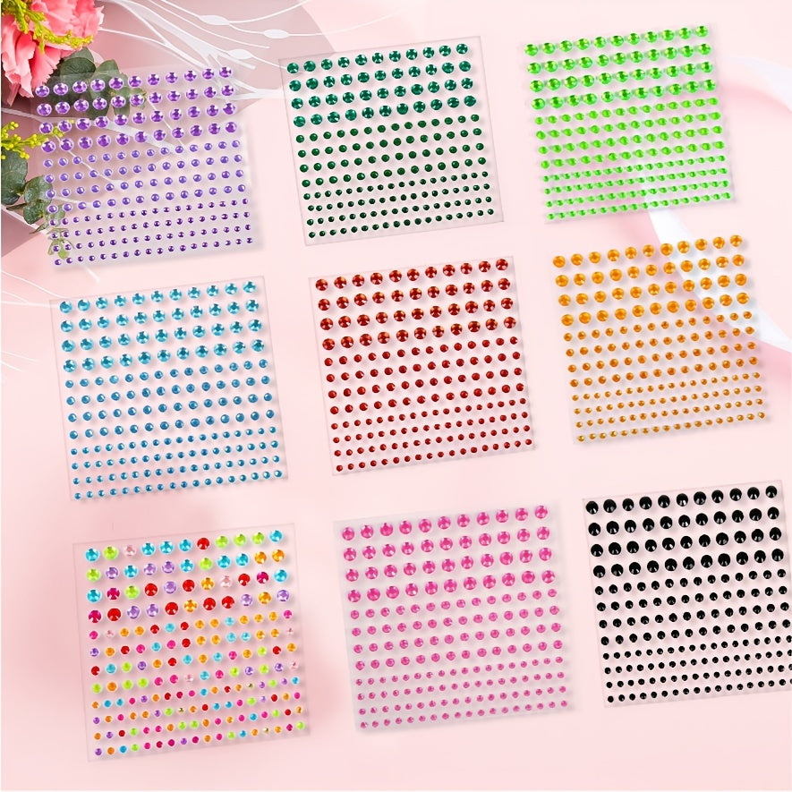 Self Adhesive Rhinestone Stickers DIY Gems Makeup Carnival
