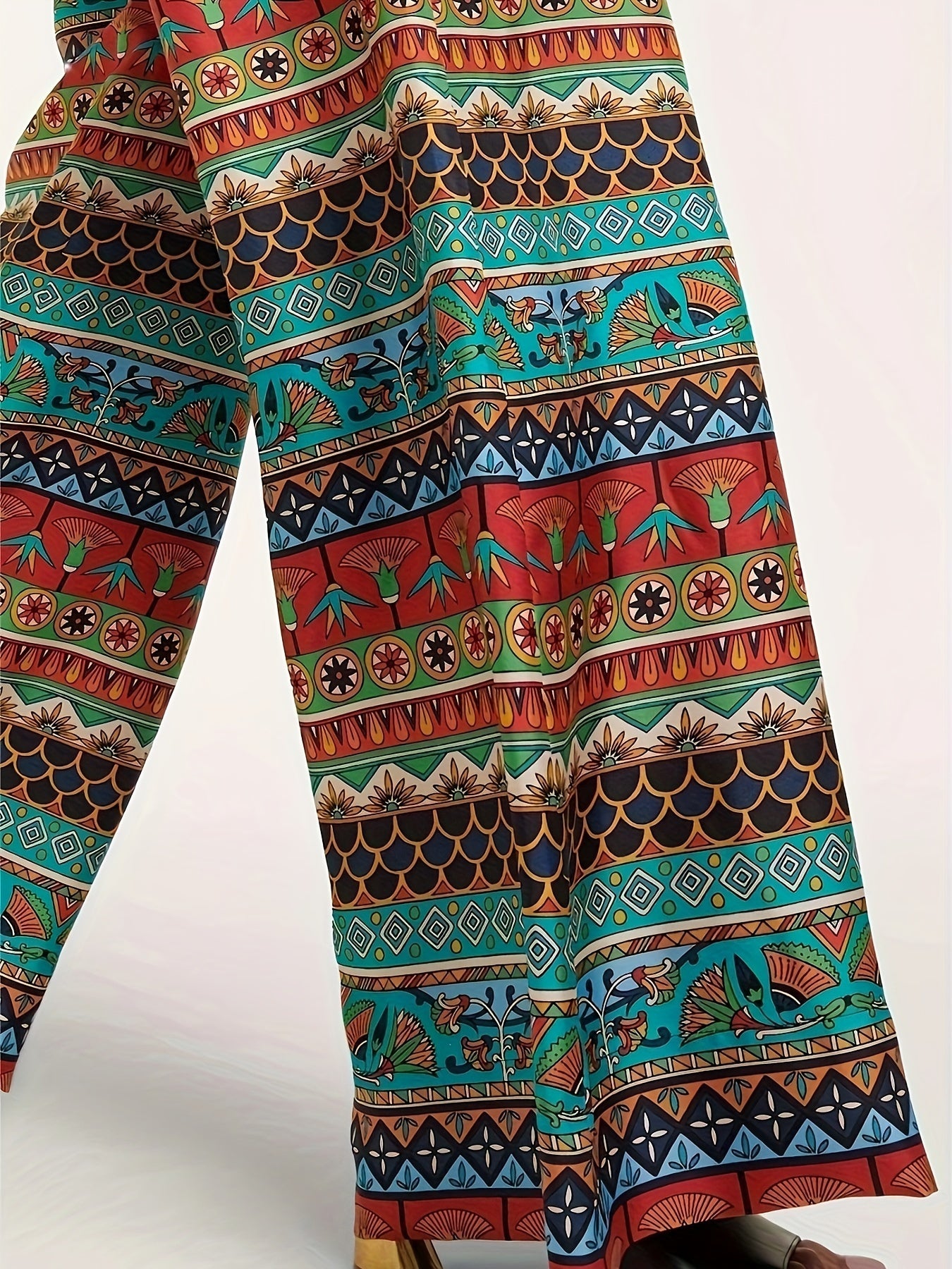 Ethnic Style Plus Size Tribal Print Straight Leg Pants