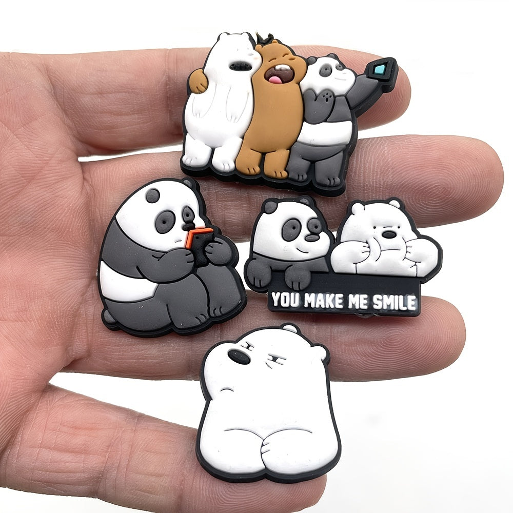 10pcs Cartoon Bear Series Shoe Charms PVC Soft Shoe Decorations