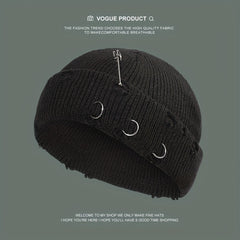 Candy Knit Hat Brooch Unisex Hip Hop Skull Hat