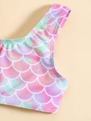 Baby Girls Mermaid Cami Crop Top & Shorts Swimsuit