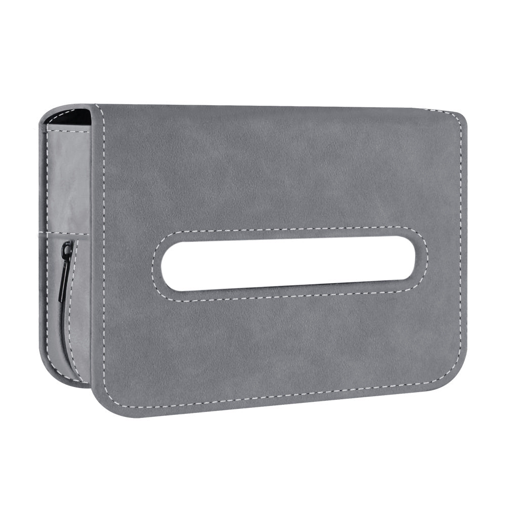Suede Leather Car Tissue Holder Box for Center Console and Seat Back