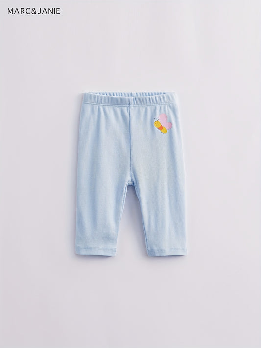 Girls Summer Cropped Leggings Assorted Colors Elastic Knit Pants