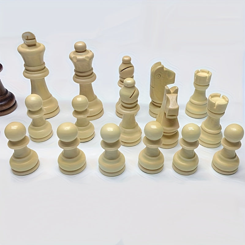 Portable Wooden Chess International Chess Checkers Puzzle Chess Game