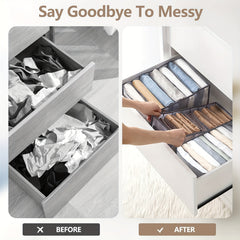 6pcs Large Capacity Foldable Mesh Nylon Organizers 6 Dividers Desk Organizer