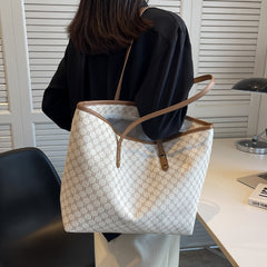 Vintage Pattern Tote Bag Large Capacity Stylish Shoulder Bag