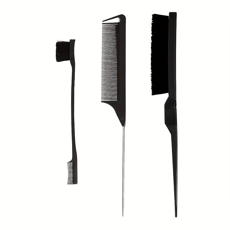 3pcs Teasing Brush Set for Women Dual Edge Eyebrow Brush & Styling Comb