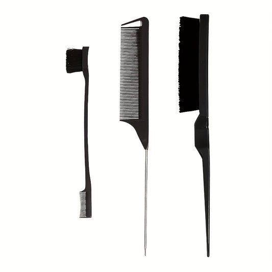 3pcs Teasing Brush Set for Women Dual Edge Eyebrow Brush & Styling Comb