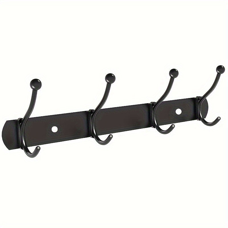 3pcs Stainless Steel Wall Mounted Coat And Hat Rack, 4 Hooks, Easy Installation