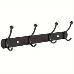 3pcs Stainless Steel Wall Mounted Coat And Hat Rack, 4 Hooks, Easy Installation
