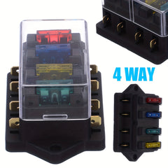 4 Way Car Vehicle Circuit Automotive Blade Fuse Block Holder Box Fuse