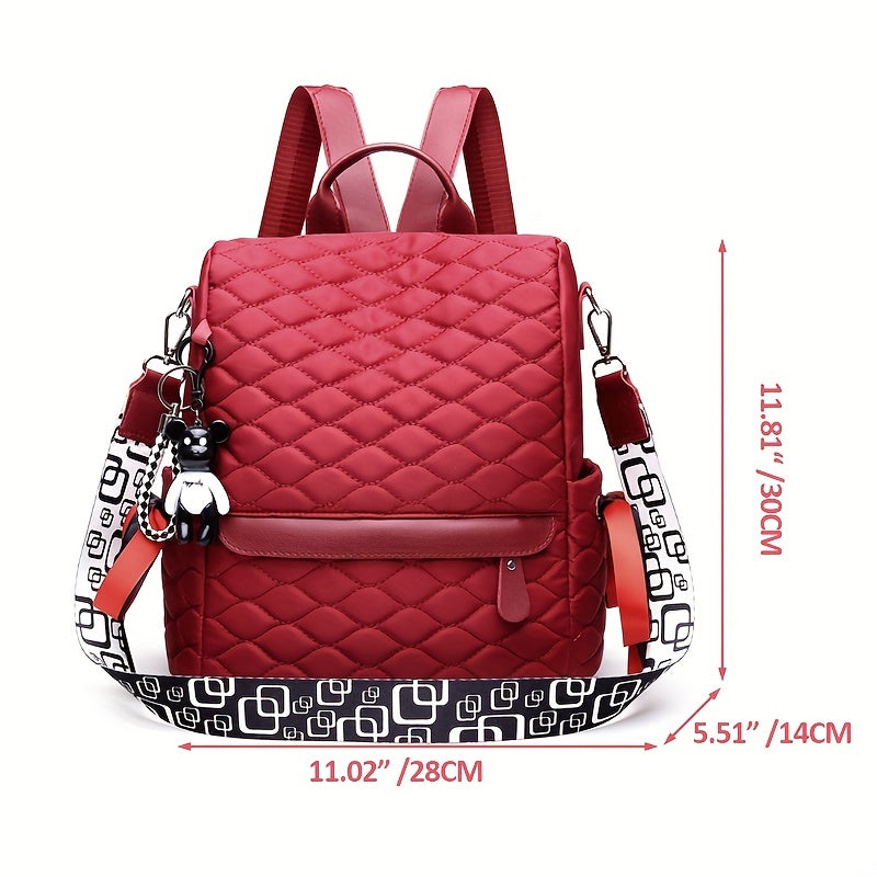 Quilted Anti Theft Large Capacity Preppy Backpack