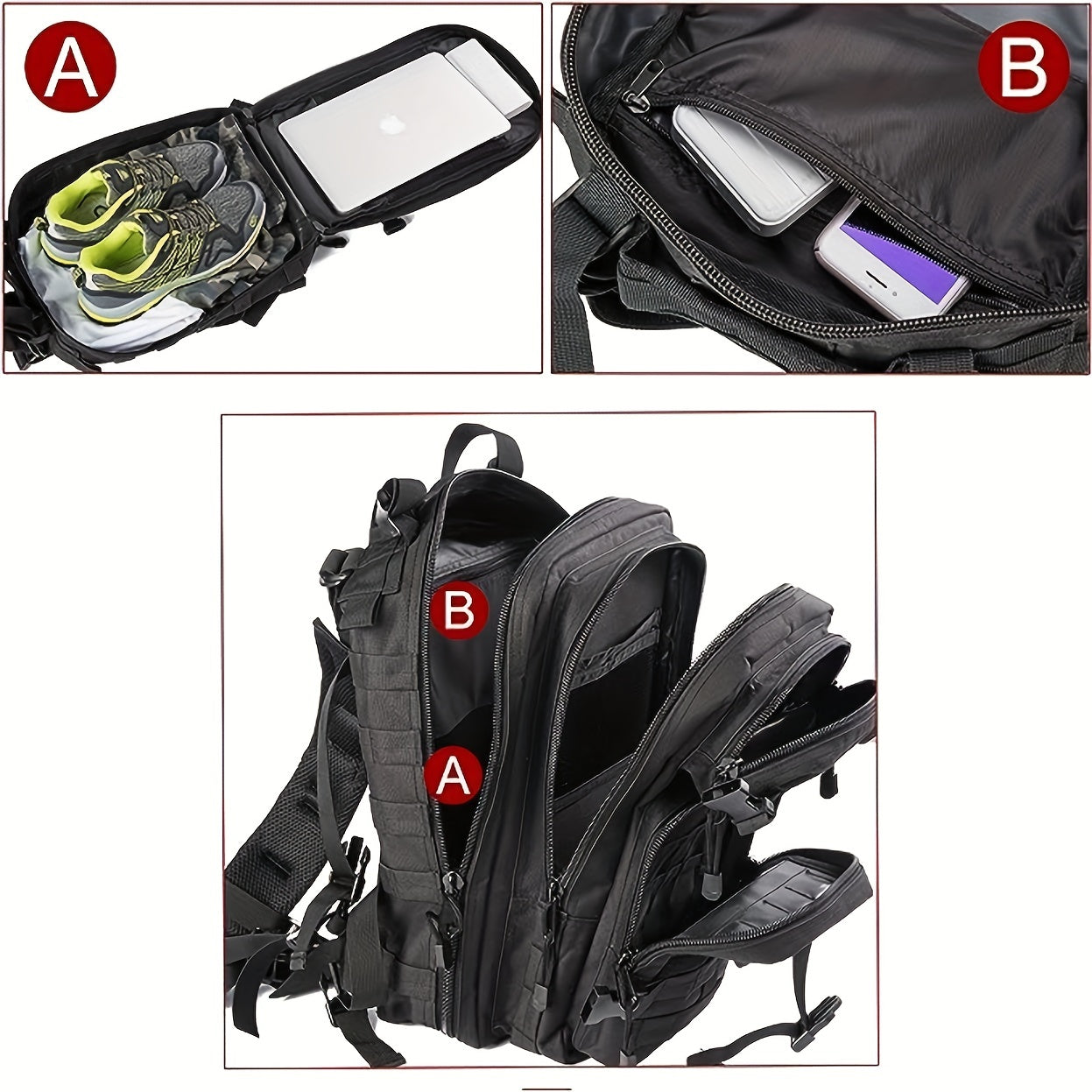 30L Outdoor Backpack Waterproof Camouflage Army Camping Hiking Rucksack