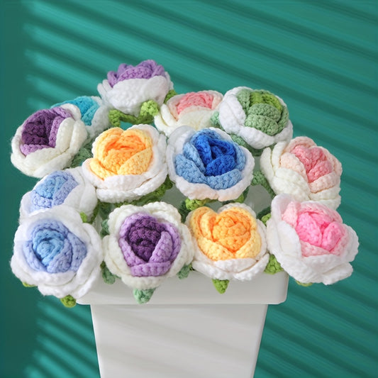 Crochet Wool Eternal Flower Round Rose Handicrafts Unique Flower