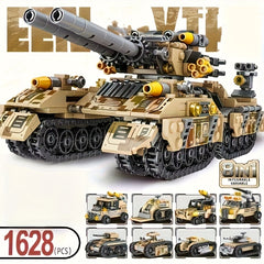 1628pcs Military Tank 8 in 1 Assembly Model High Difficulty Study Room Decor