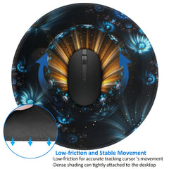 Golden Flower Pattern Round Game Mouse Pad 20x20cm