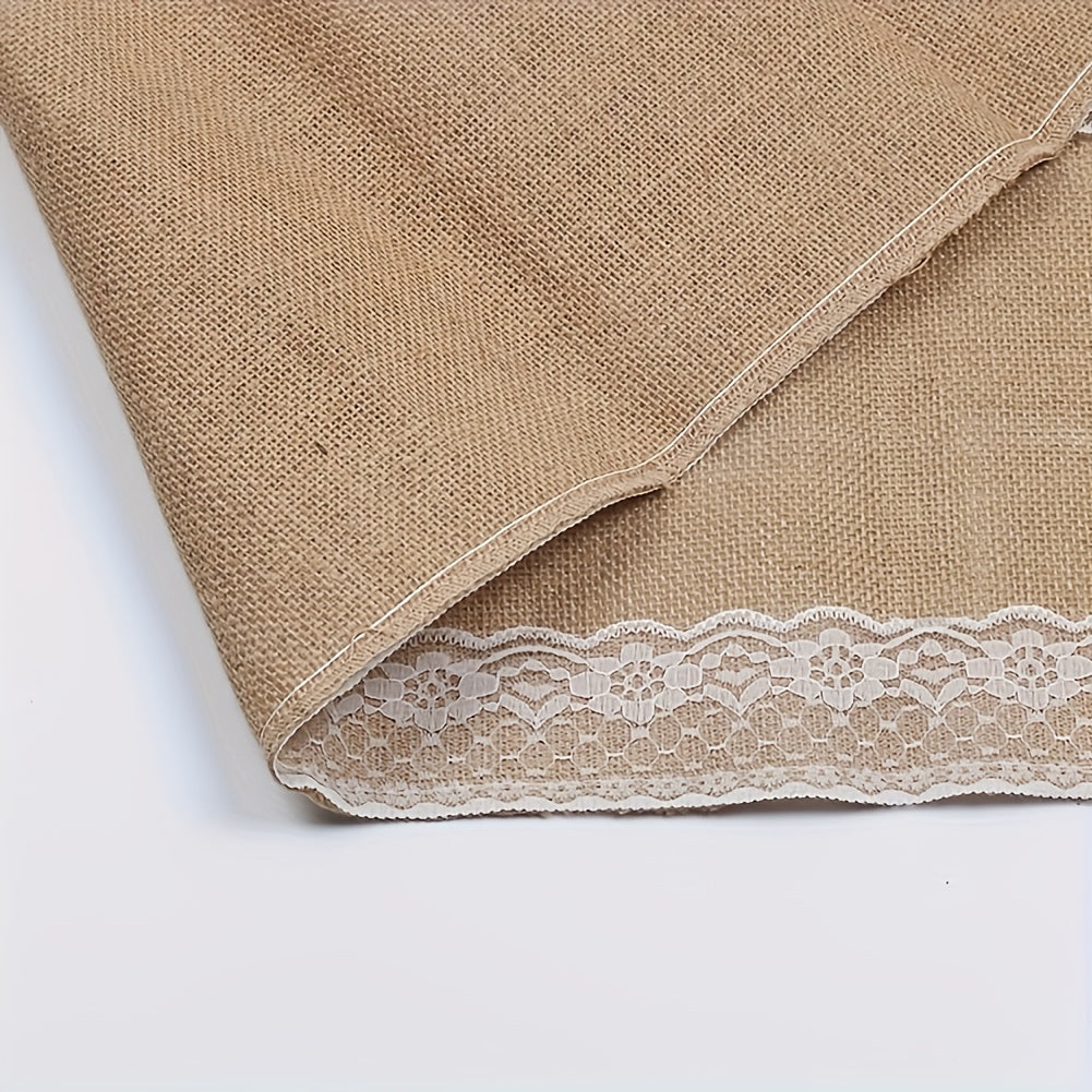 Natural Linen Table Runner Romantic Cloth For Wedding Party Decoration