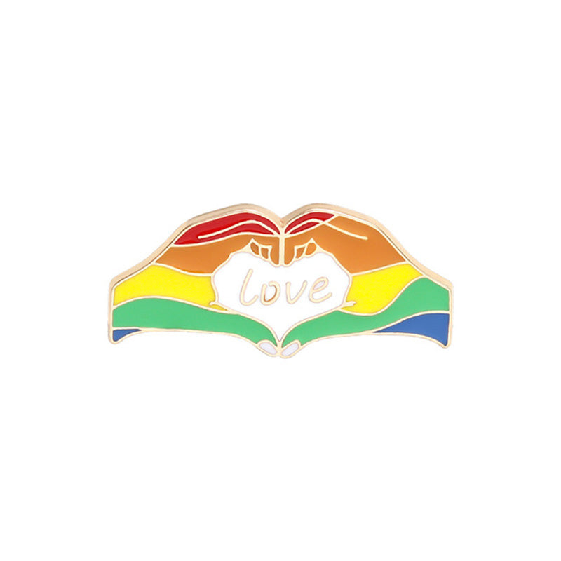 LGBT Rainbow Love Brooch for Men